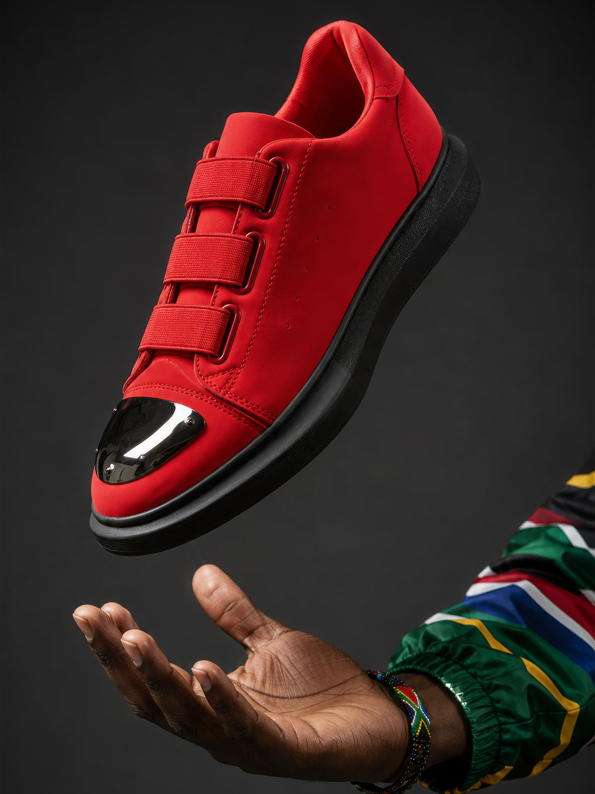 Red and black MIRRORS V2 by Chekich South Africa, featuring a sleek modern design with reflective surfaces.