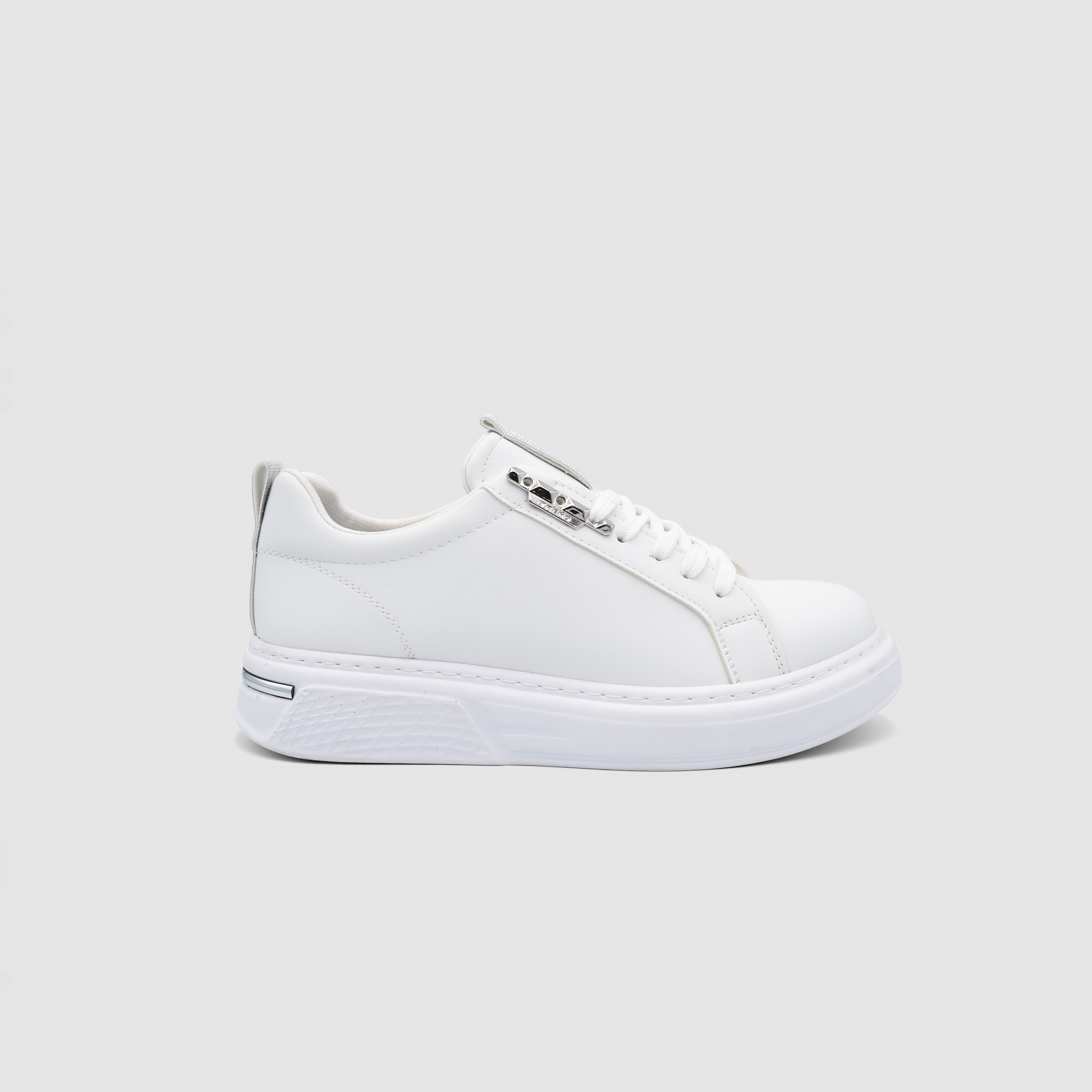White Shopify Venom sneakers featuring sleek design and comfortable fit, shown on a clean background.
