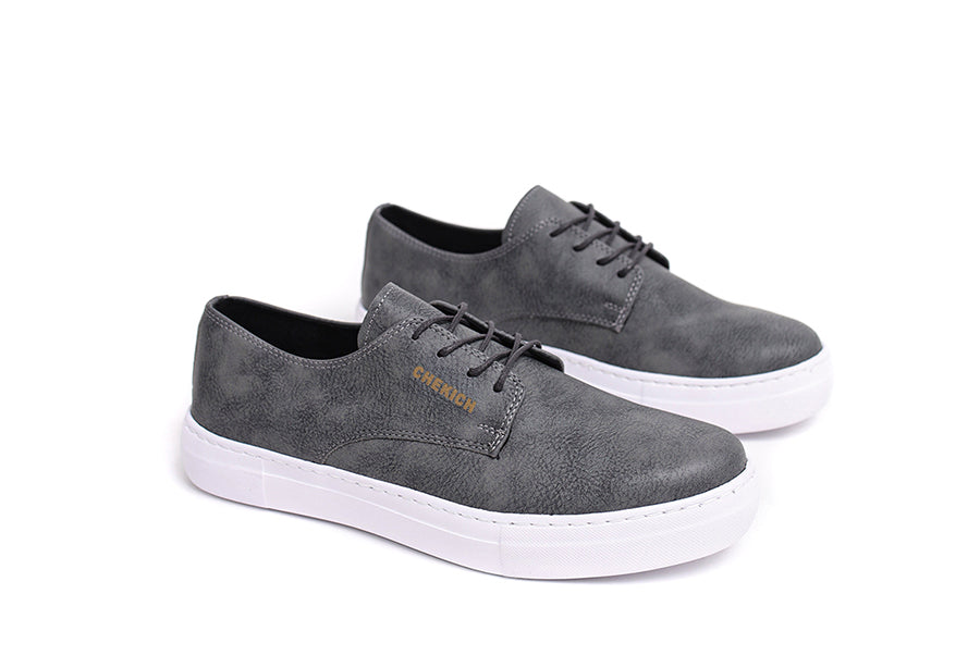 Shopify Pitti Grey sneakers featuring stylish grey design with laces and cushioned soles for comfortable casual wear.