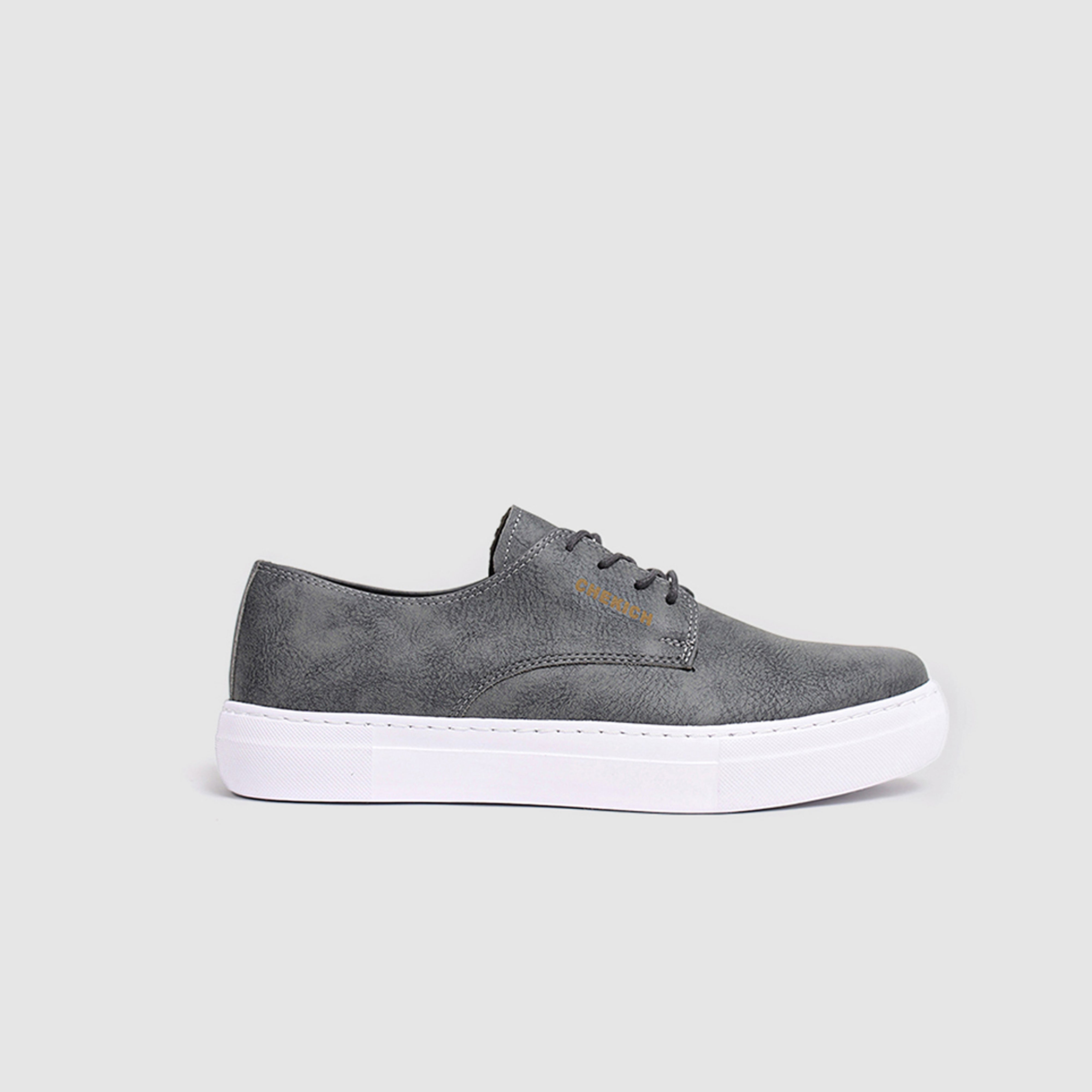 Shopify Pitti Grey sneakers with stylish gray design and comfortable laces, perfect for casual everyday wear.