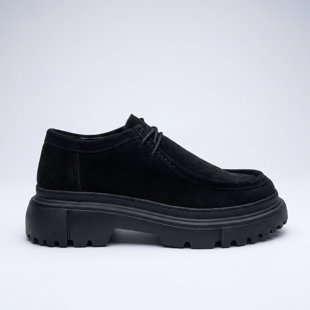 Chekich South Africa Berlin Suede Black shoe with smooth suede upper and sleek design, displayed on a neutral background.