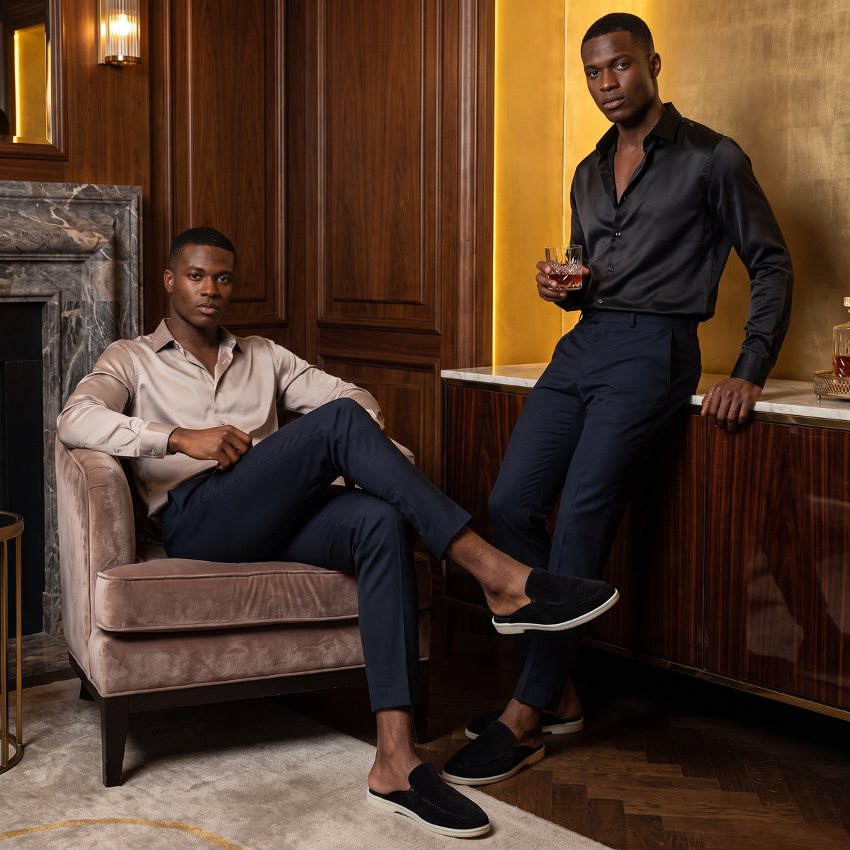 Black Clifton Mule by Chekich South Africa featuring a sleek, pointed toe and elegant slip-on design.