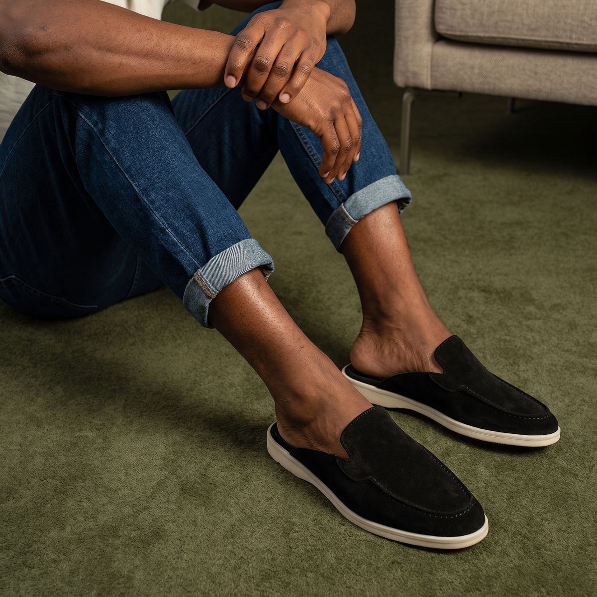 Black Clifton Mule by Chekich South Africa featuring a sleek design and pointed toe, perfect for stylish casual wear.
