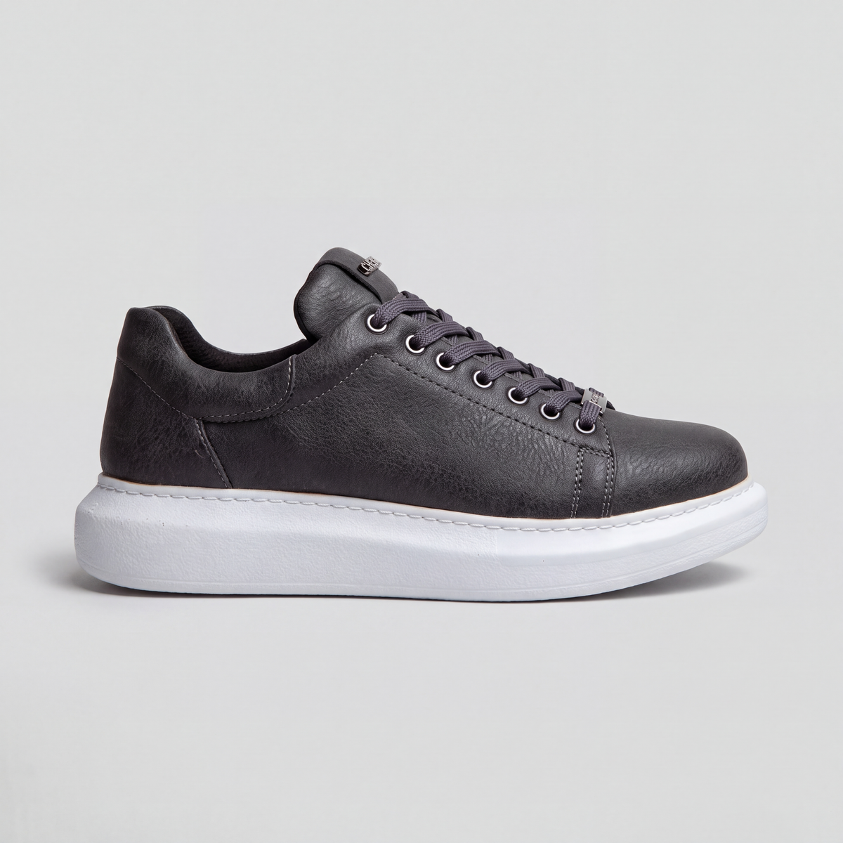 Chekich FANTASIA V2 Grey White – vegan leather low-top platform sneaker (1/7)
