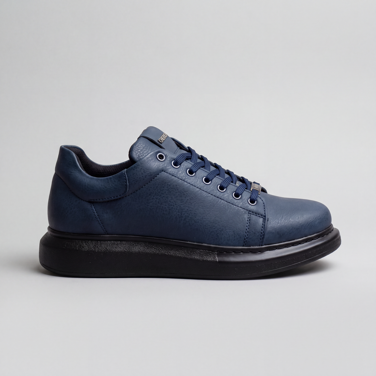 Chekich FANTASIA V2 SOLE Navy Black – vegan leather low-top platform sneaker (1/7)