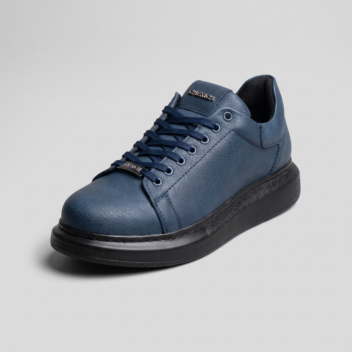 Chekich FANTASIA V2 SOLE Navy Black – vegan leather low-top platform sneaker (3/7)
