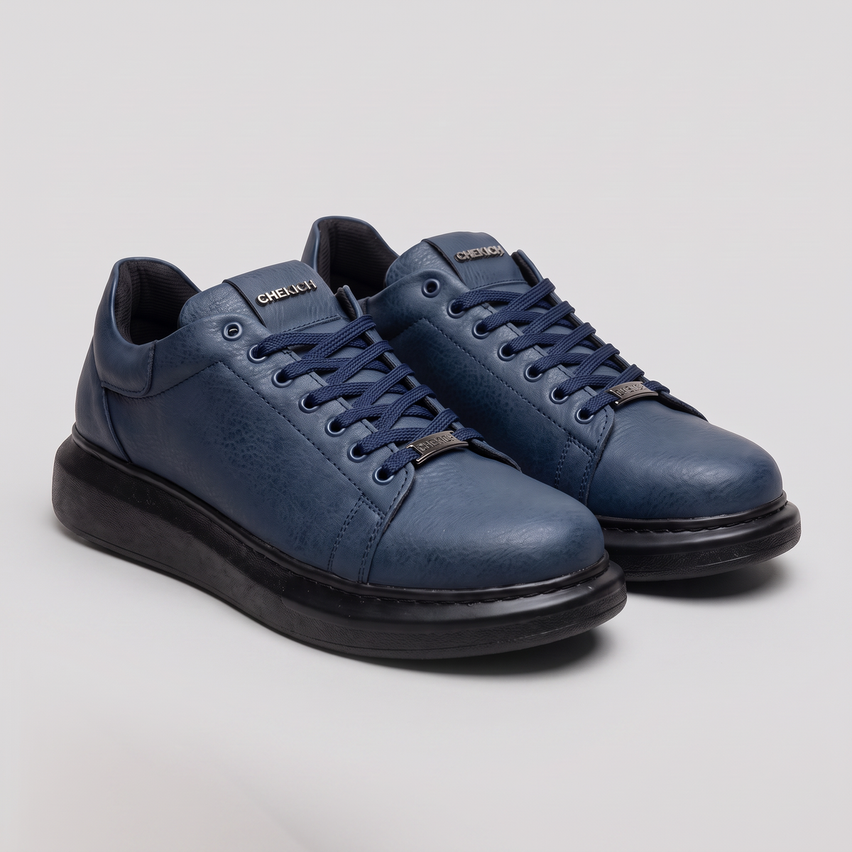 Chekich FANTASIA V2 SOLE Navy Black – vegan leather low-top platform sneaker (2/7)