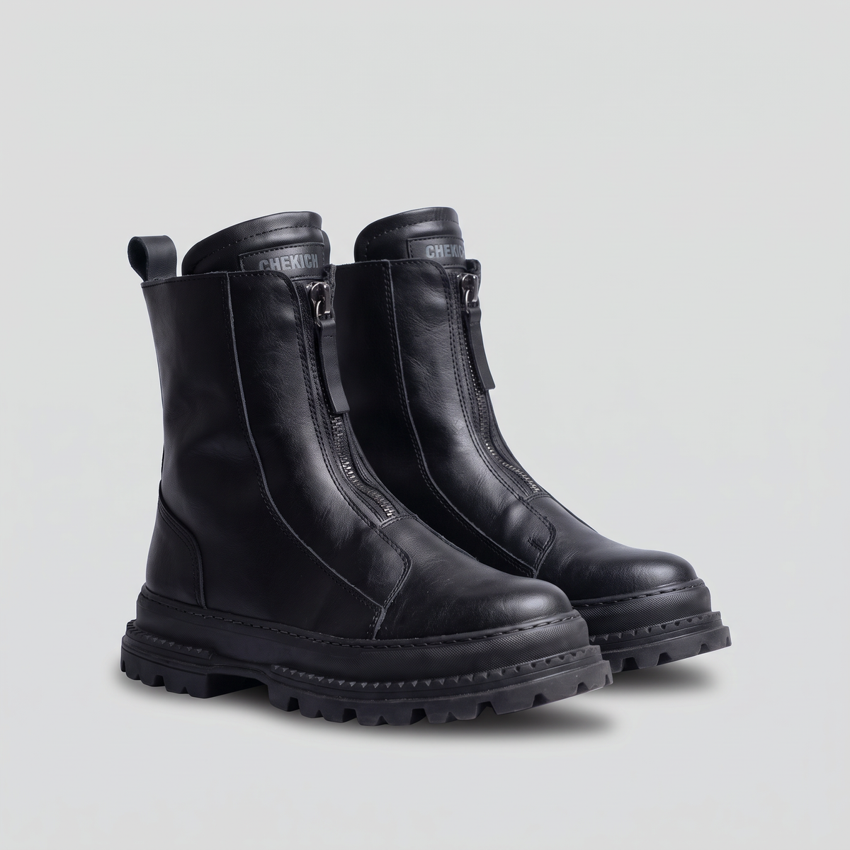 Black Chekich South Africa FORCE sneakers featuring stylish design and comfortable fit, shown from a front angle.