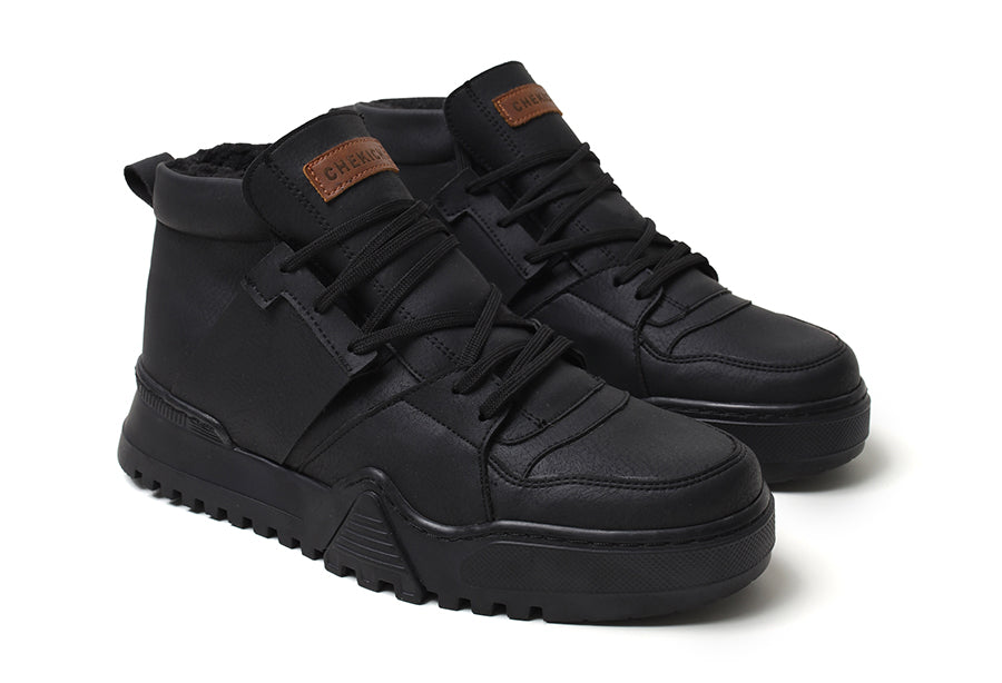 Black Ghost Line sneakers by Shopify, featuring sleek all-black design, modern athletic style, and comfortable fit.