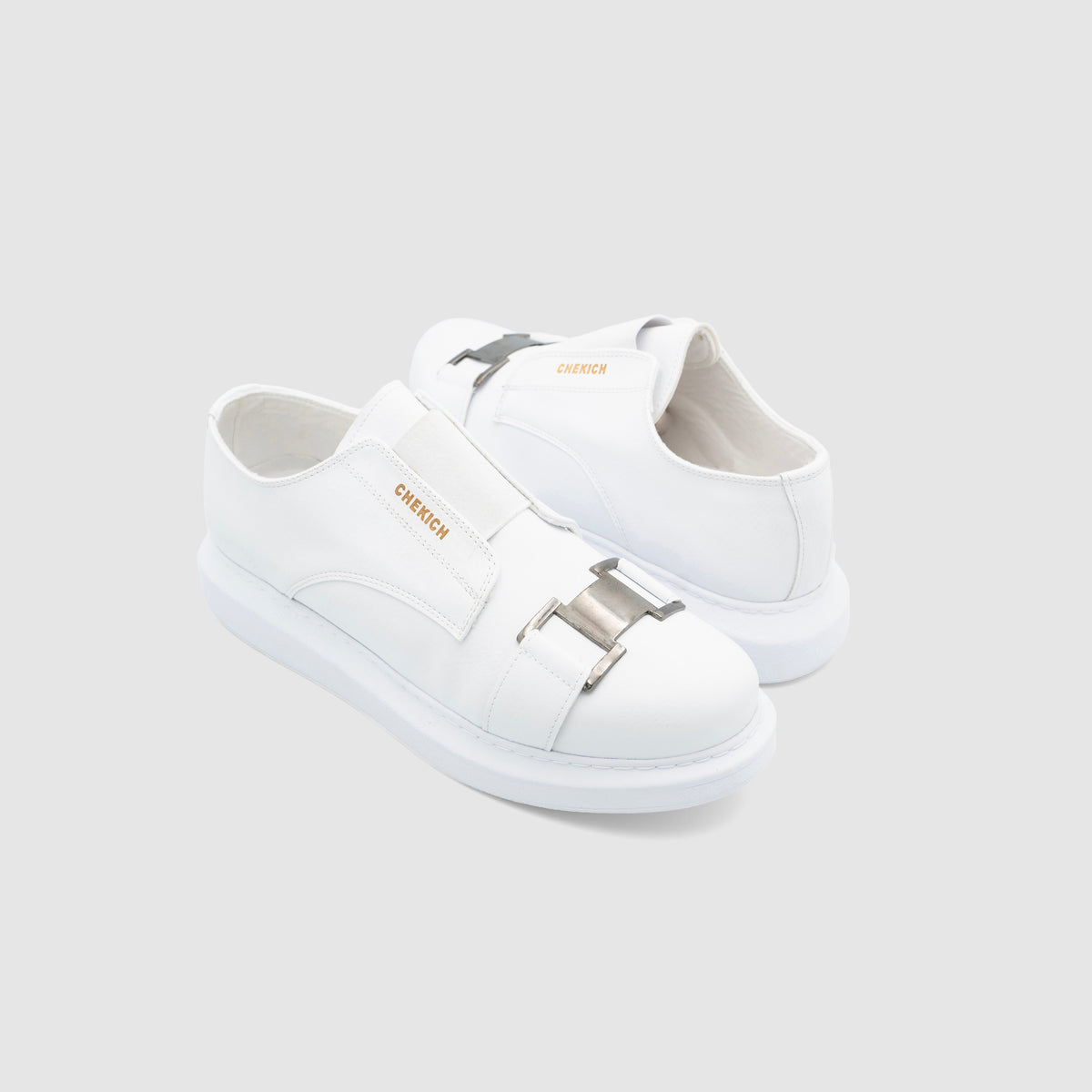 VIP White | Men's Designer White Platform Sneakers | Chekich
