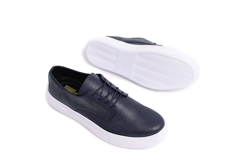 Navy Pitti Sneakers by Shopify featuring a sleek design, white sole, and breathable fabric for casual style.