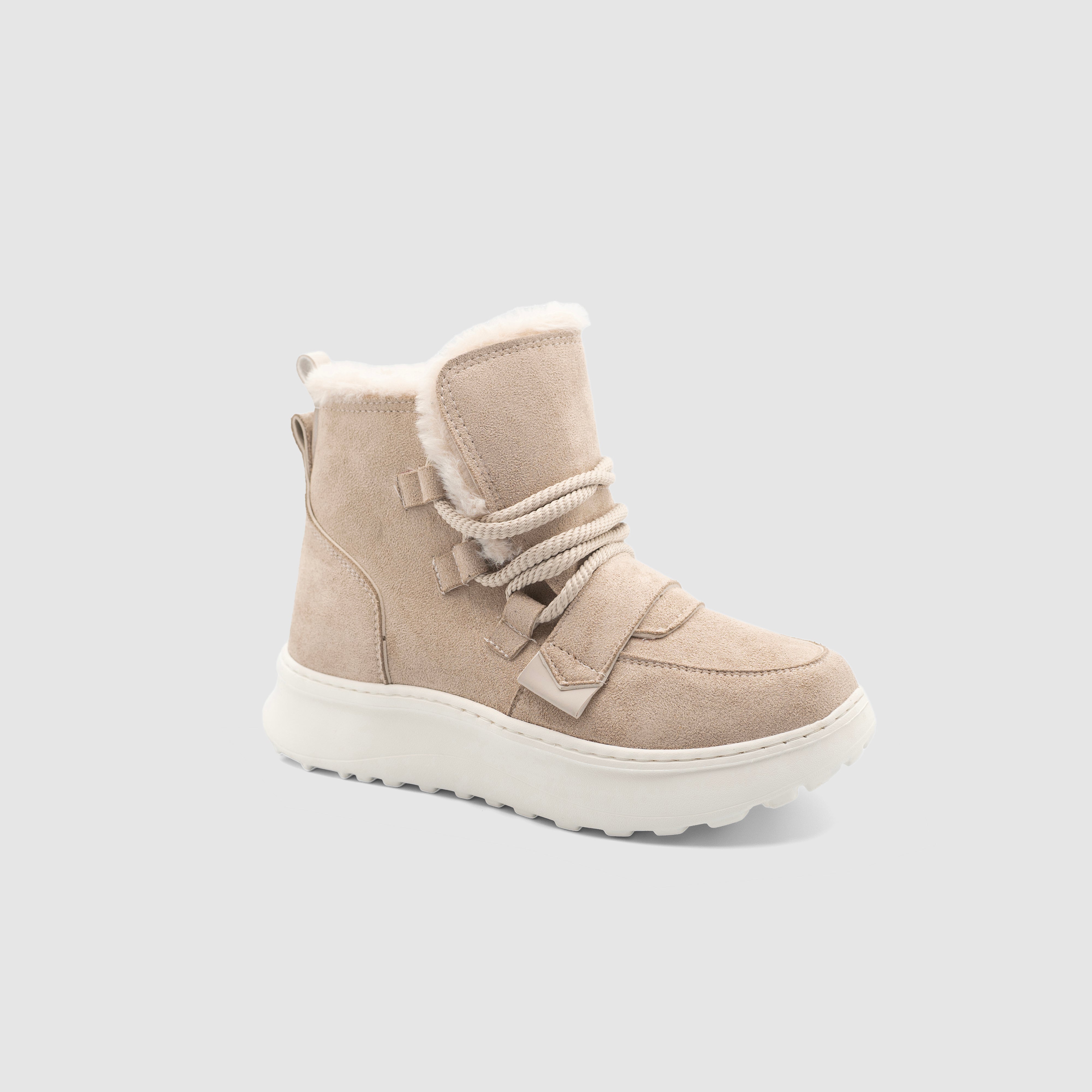 Beige Santos sneakers by Shopify with white sole and laces, casual athletic shoes for everyday wear.