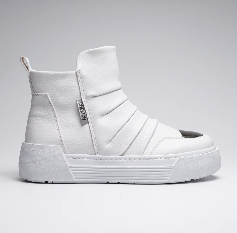 Chekich South Africa SWAT All White sneakers with clean design, white leather upper, and stylish laces.