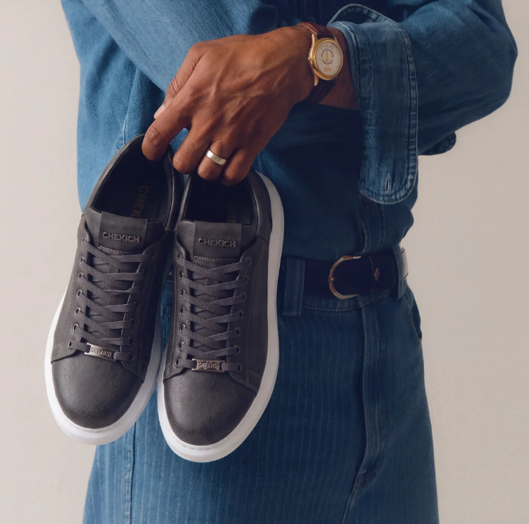 Chekich FANTASIA V2 Grey White – vegan leather low-top platform sneaker (7/7)