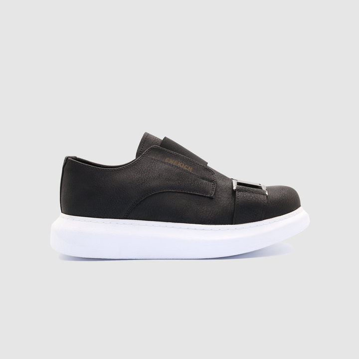 White VIP Black loafers by Shopify with sleek design and rounded toe, perfect for stylish casual or formal wear.
