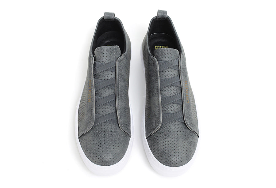 Shopify ZEN Grey sneakers with stylish design, featuring grey fabric and white sole, perfect for casual wear.