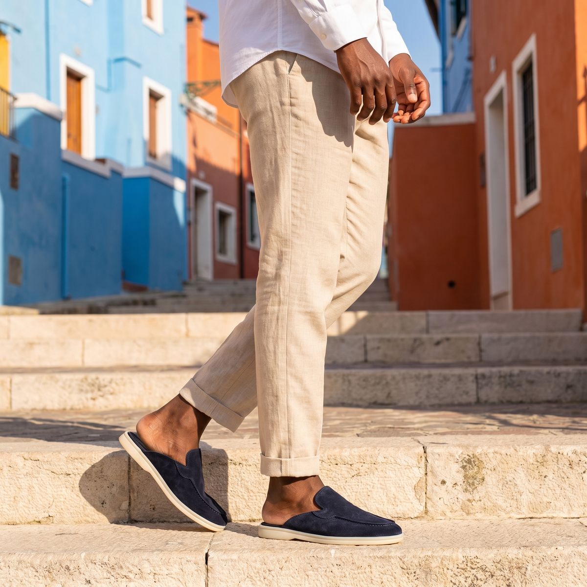Chekich South Africa Clifton Mule in navy, stylish slip-on footwear with a sleek design and comfortable fit.