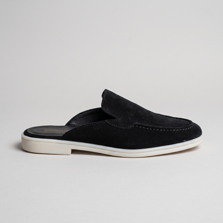 Chekich CLIFTON MULE Black – vegan leather backless mule (1/8)