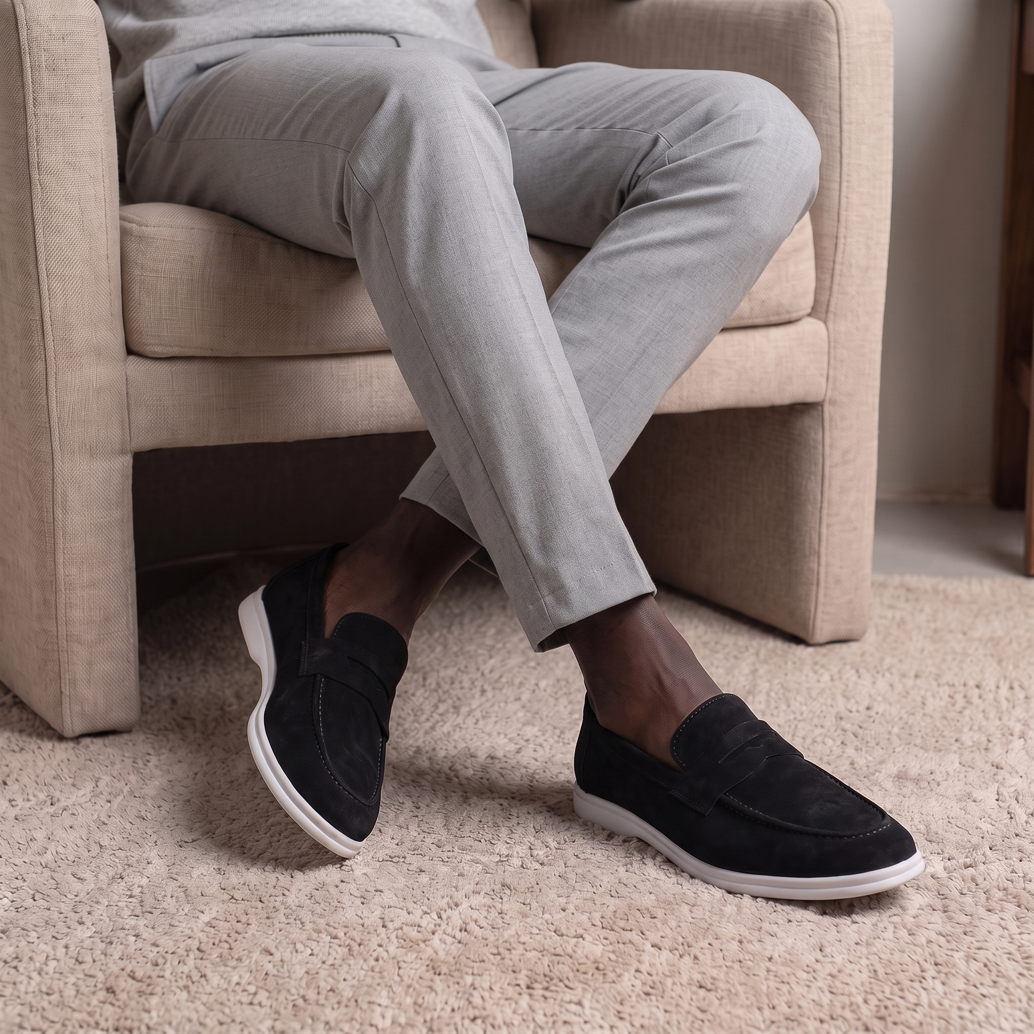 Chekich South Africa CLIFTON Black sneaker with stylish design and black color, front view showing shoe details.