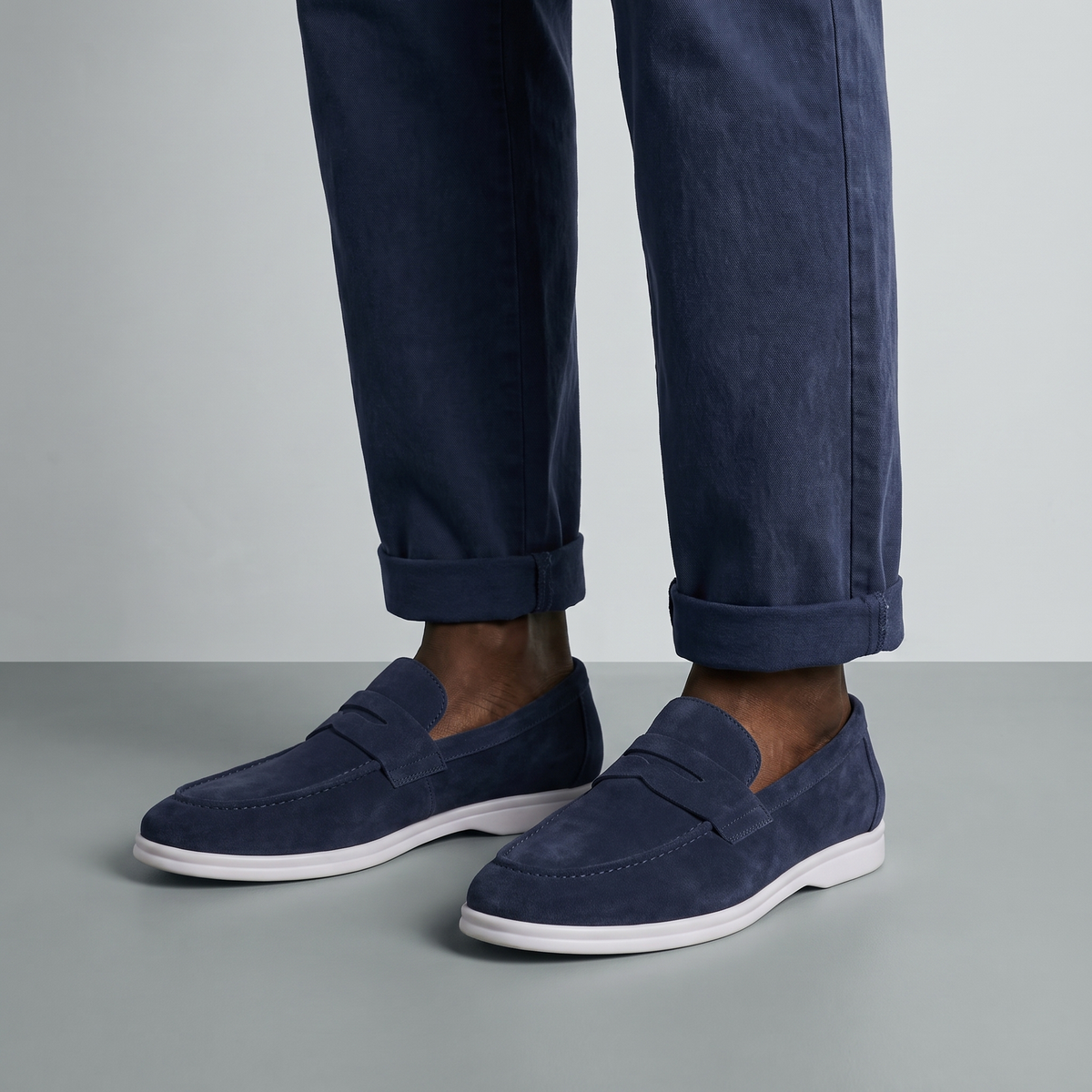Chekich South Africa Clifton Navy sneaker showing navy fabric upper, laces, and sole detail.
