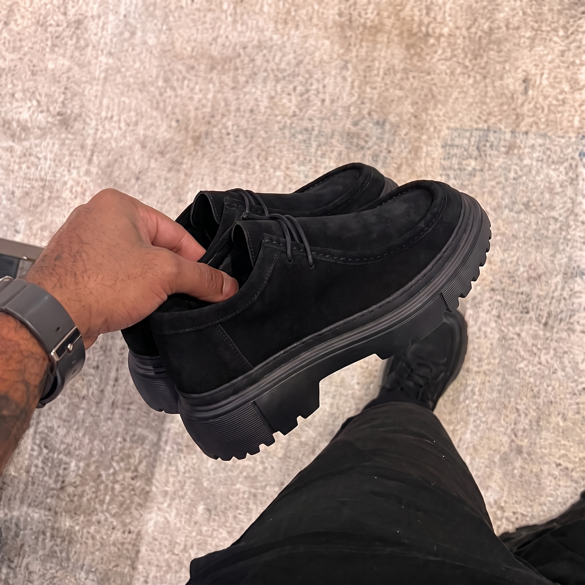 Black Berlin Suede shoes by Chekich South Africa featuring sleek suede material and stylish design.