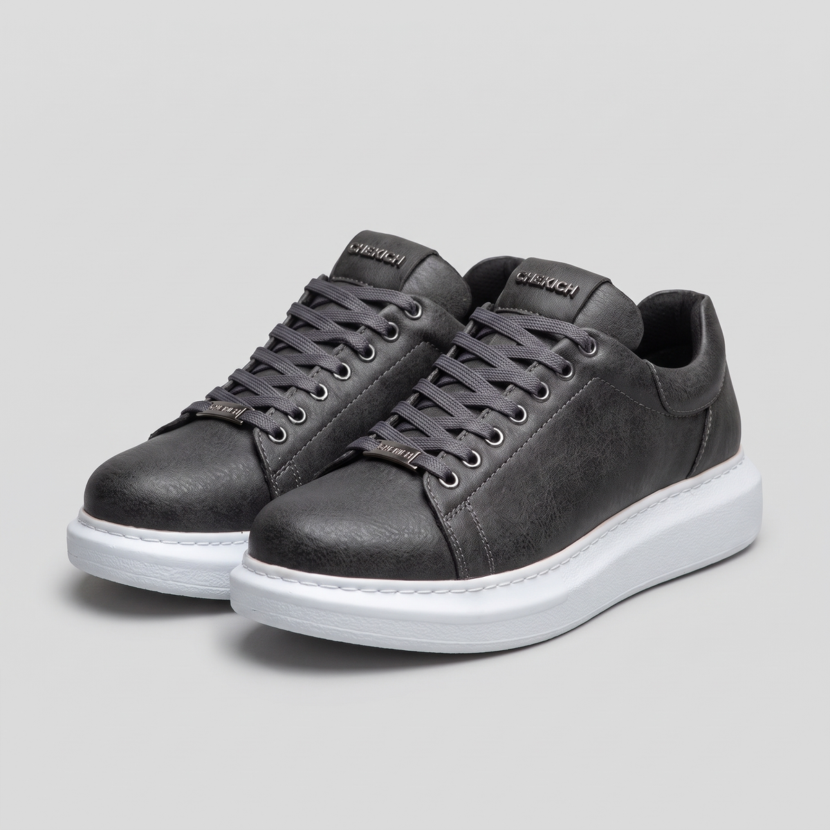 Chekich FANTASIA V2 Grey White – vegan leather low-top platform sneaker (2/7)