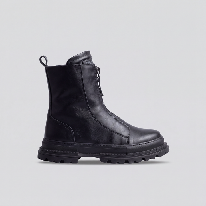 Black Chekich South Africa FORCE Sneakers with stylish design and sporty look, featuring black leather and fabric material.