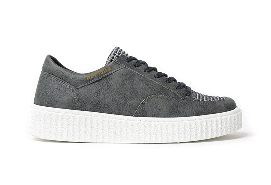Shopify Pyramid Grey sneakers featuring a sleek design with grey color, lightweight construction, and casual athletic style.